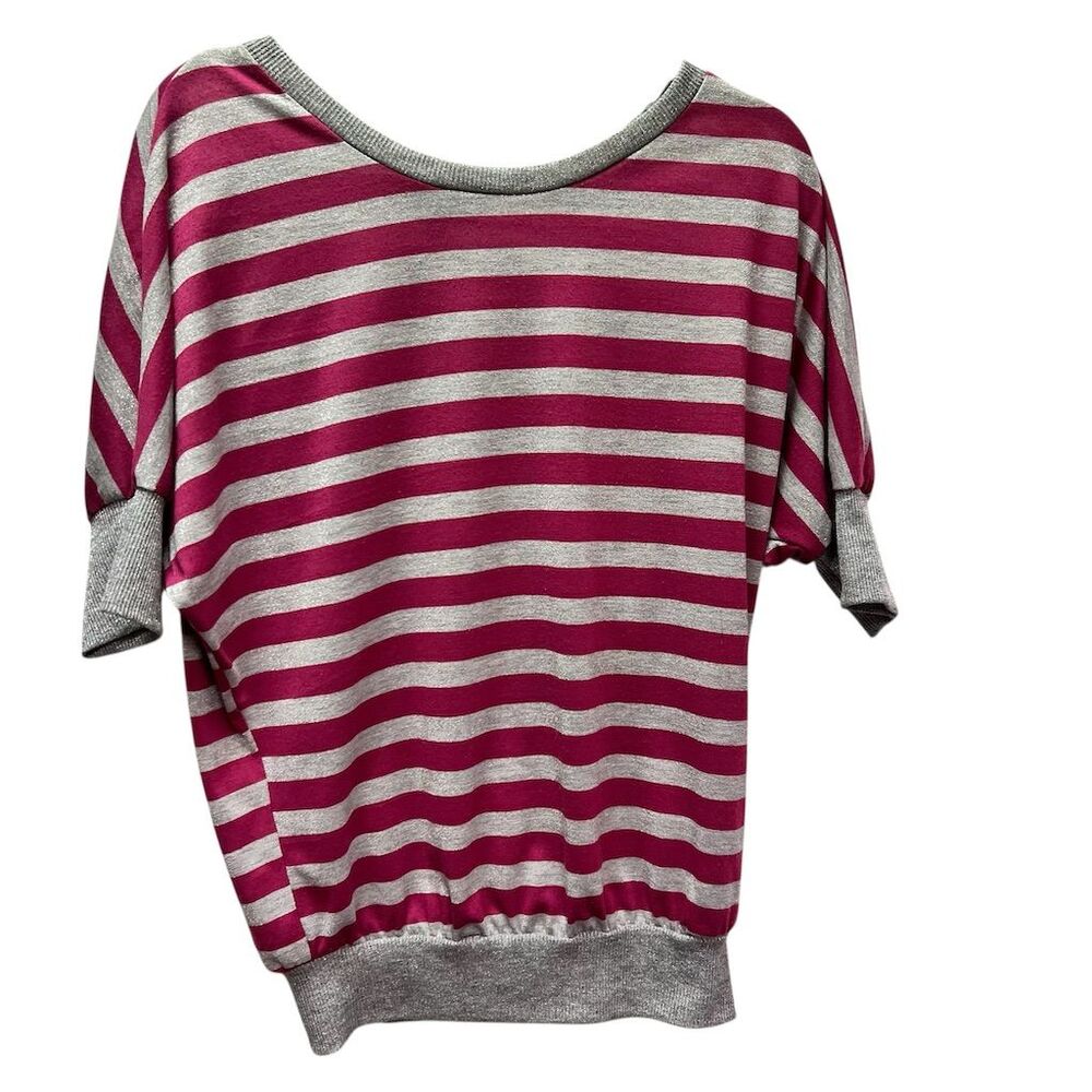 Deb Women's M Striped Dolman Sleeve Blouse Multicolor Scoop Neck Casual